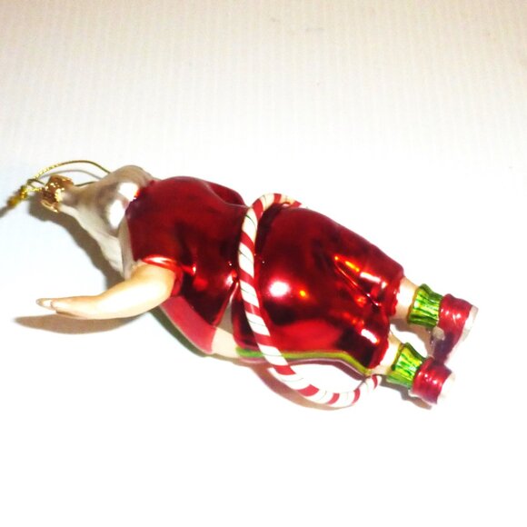 Vintage SANTA ORNAMENT 2x Santa MAN on the MOON Christmas Tree Ornament - Picture 7 of 14